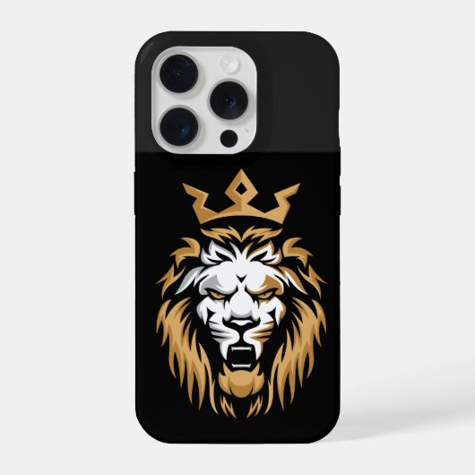 Royal Crown Lion iPhone 15 Pro Max Case Hoesje (Achterkant)