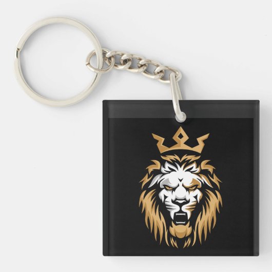 Royal Crown Lion Metal Key Ring Sleutelhanger (voorkant)