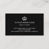 Royal Crown Logo Elegant Gold Black White Stripes Visitekaartje (Achterkant)