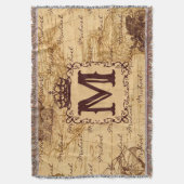 Royal Crown Name Pattern Beige Deken (Voorkant Verticaal)