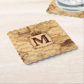 Royal Crown Name Pattern Beige Kartonnen Onderzetters (Gebogen)