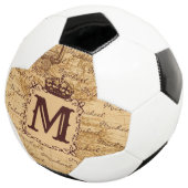 Royal Crown Name Pattern Beige Voetbal (Drie kwart)