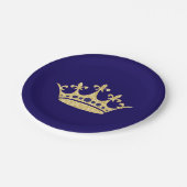 Royal Crown Paper Place Blauw goud Papieren Bordje (Gekanteld)