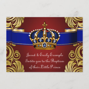 Royal Crown Prince Baptism Red Gold Kaart