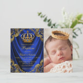 Royal Crown Prince Doop Uitnodigingen (Staand voorkant)