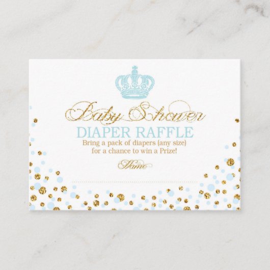Royal Crown Prince Luier Raffle Ticket Informatiekaartje (Voorkant)