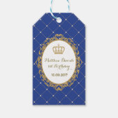 Royal Crown Prince verjaardagsfeestje gunst cadeau Cadeaulabel (Voorkant)