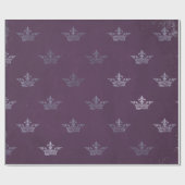Royal Crown Princess Amethyst Paars Plum Gray Cadeaupapier (Vlak)