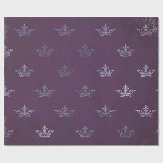 Royal Crown Princess Amethyst Paars Plum Gray Cadeaupapier (Vlak)