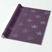 Royal Crown Princess Amethyst Paars Plum Gray Cadeaupapier (Uitgerold)