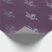 Royal Crown Princess Amethyst Paars Plum Gray Cadeaupapier (Hoek)