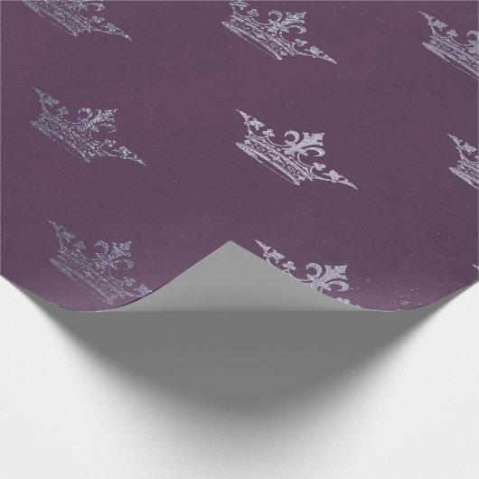 Royal Crown Princess Amethyst Paars Plum Gray Cadeaupapier (Hoek)