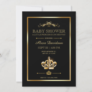 Royal Crown Princess Baby shower Kaart
