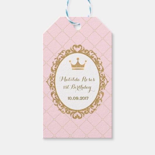 Royal Crown Princess verjaardagsfeestje gunst cade Cadeaulabel (Voorkant)