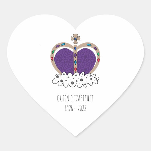 Royal Crown Queen Elizabeth Hart Sticker (Voorkant)