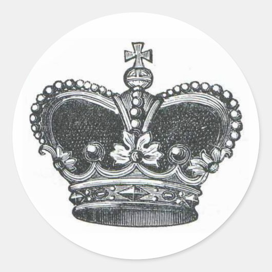 Royal Crown Ronde Sticker (Voorkant)