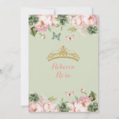 Royal Crown Sage Groen Licht Roze Quinceañera Kaart (Achterkant)