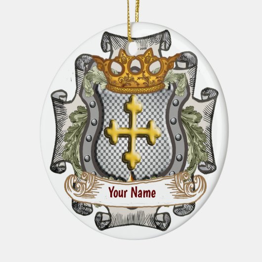 Royal Crown Shield Achternaam ornament (Links)