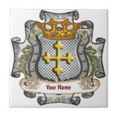 Royal Crown Shield Achternaam Tegeltje (Voorkant)