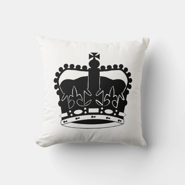 Royal Crown silhouette pillow Queen Elizabeth II Kussen (Voorkant)