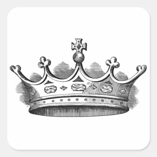 Royal Crown Vierkante Sticker (Voorkant)