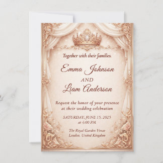 Royal Crown Wedding Invitation Kaart