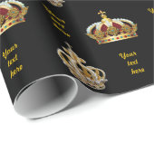 Royal Crown with Pearls and Jewels Personalized Cadeaupapier (Rol Hoek)