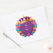 Royal Crown With Purple Circle Ronde Sticker (Envelop)