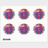 Royal Crown With Purple Circle Ronde Sticker (Vel)