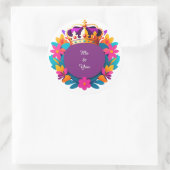 Royal Crown With Purple Circle Ronde Sticker (Tas)