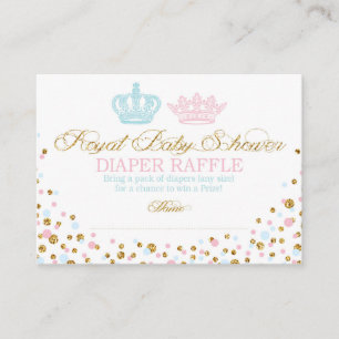 Royal Crowns Prinses Luier Raffle Ticket Informatiekaartje
