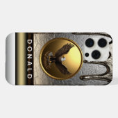 🦅 Royal Custom Naam Adelaar Liquid Goud Drip Luxe iPhone Hoesje (Achterkant horizontaal)