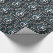 Royal Cyan & Silver King of the Dead Kerstmis Cadeaupapier (Hoek)