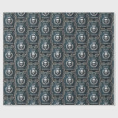 Royal Cyan & Silver King of the Dead Kerstmis Cadeaupapier (Vlak)