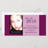 Royal Damask Afstuderen Aankondiging Fotokaarten (Voorkant / Achterkant)