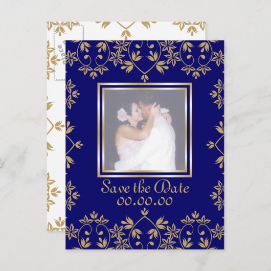 Royal Damask bewaart de Briefkaarten van de Datum  (Voorkant / Achterkant)