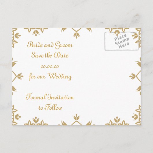 Royal Damask bewaart de Briefkaarten van de Datum (Achterkant)