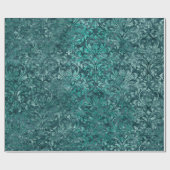 Royal Damask Crush Velvet Aquatic Blue Cadeaupapier (Vlak)