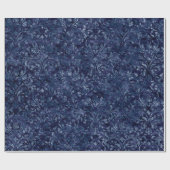 Royal Damask Crushed Velvet Emerald Blue Navy Cadeaupapier (Vlak)