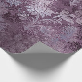 Royal Damask Distress Paarse Plum Floral Grey Cadeaupapier (Hoek)
