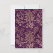 Royal Damask Elegant Paarse RSVP-kaart RSVP Kaartje (Achterkant)