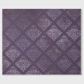 Royal Damask Noodlijdende Paarse Plum Floral Cotta Cadeaupapier (Vlak)