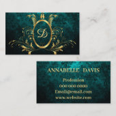 Royal Damask Turquoise gepersonaliseerd Visitekaartje (Voorkant / Achterkant)