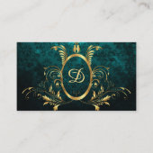 Royal Damask Turquoise gepersonaliseerd Visitekaartje (Voorkant)