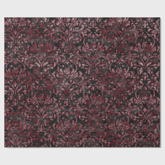 Royal Damask Verpletterd Fluweel Zwart Bourgogne M Cadeaupapier (Vlak)