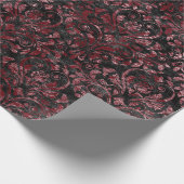 Royal Damask Verpletterd Fluweel Zwart Bourgogne M Cadeaupapier (Hoek)