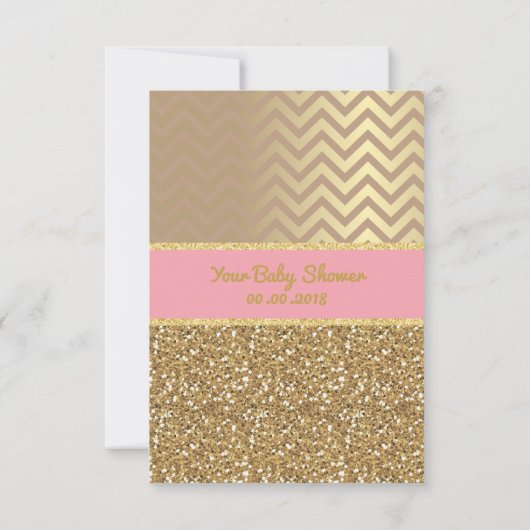 Royal Dank u kaart roze gouden glitter kroon (Achterkant)