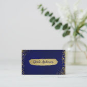 Royal Dark Blue & Gold Glitter Glam Modern Chic Visitekaartje (Staand voorkant)