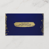 Royal Dark Blue & Gold Glitter Glam Modern Chic Visitekaartje (Achterkant)