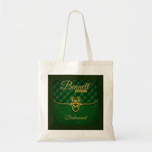 Royal Dark Green en Gold Theme Tote Bag (Voorkant)